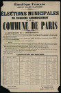 Elections municipales du Cinquième arrondissement et de la Commune de Paris