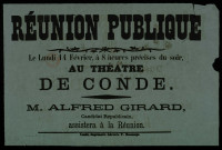 Réunion publique au théâtre de Conde : M. Alfred Girard