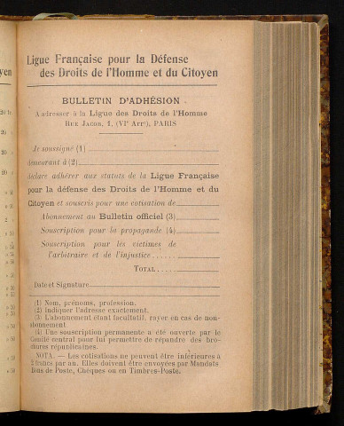 Septembre 1905 - Bulletin officiel de la Ligue des Droits de l'Homme