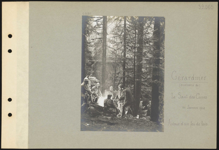 Gérardmer (environs de), Le Saut des Cuves. Autour d'un feu de bois