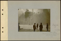 Reims. Hôtel de ville. Incendie pendant un bombardement par obus incendiaires