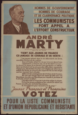 Hommes de gouvernement... Hommes de courage et de clairvoyance politique : André Marty
