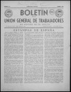 Boletín de la Unión general de trabajadores de España en exilio (1954 ; n° 112-122). Autre titre : Suite de : Boletín de la Unión general de trabajadores de España en Francia y su imperio