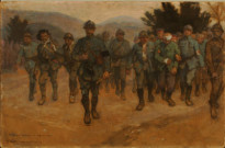 Groupe franc rentrant d'un coup de main, juin 1917