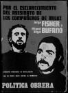 Por el esclarecimiento del asesinato de los compañeros de Miluz : Jorge Fischer y Miguel Angel Bufano. Sous-Titre : Política Obrera