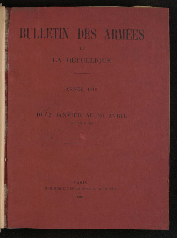 Année 1916 fascicule 164-226