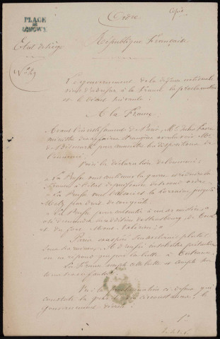 État de siège No 29 : Ordre