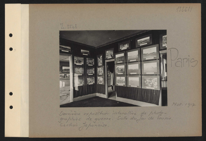 Paris. Deuxième exposition interalliée de photographies de guerre. Salle du Jeu de Paume. Section japonaise