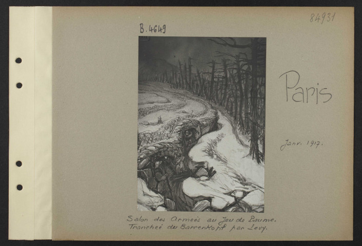 Paris. Salon des Armées au Jeu de paume. Tranchée du Barrenkopf par Levy