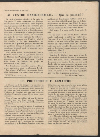 Année 1932. Bulletin de l'Union des blessés de la face "Les Gueules cassées"