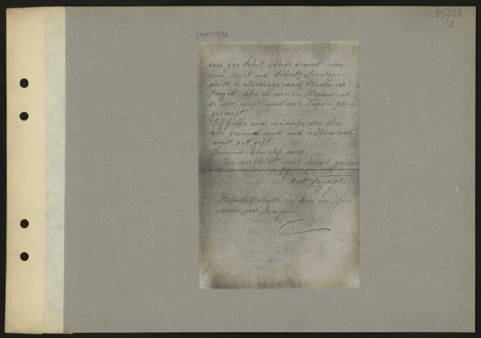 [Lettre de Kurt Otto Friedel à la famille Moensch. 15 février 1917]