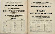 N°296. Service des livraisons aux arrondissements : Tarifs Taxe de la viande de boucherie