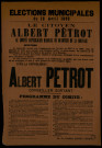 Élections Municipales Comité républicain radical : Albert Petrot Programme