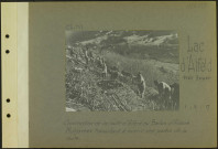 Lac d'Alfeld (Près Sewen). Construction de la route d'Alfeld au Ballon d'Alsace. Malgaches travaillant à ouvrir une partie de la route