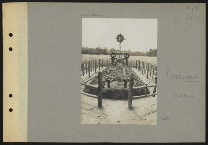 Mondement (Marne). Tombe