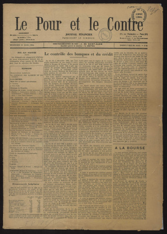 Le Pour et le Contre - Année 1946 - Numéros 25 à 49