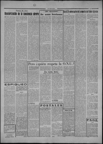 El socialista (1957 : n° 5856-5906). Sous-Titre : organo oficial del Partido obrero español y portavoz de la U.G.T. [puis] boletín de información. Editado por el P.S.O.E. en Francia [puis] organo del P.S.O.E. y portavoz de la U.G.T