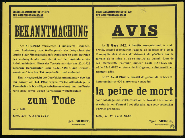 Versuchten 4 maskierte Banditen... zum Tode verurteilt = 4 bandits masqués ont... la peine de mort