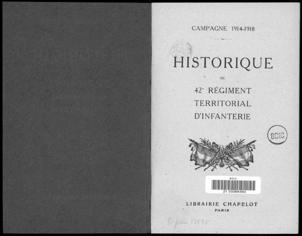 Historique du 42ème régiment territorial d'infanterie
