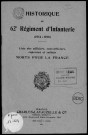 Historique du 62ème régiment d'infanterie