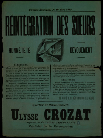 Élections Municipales : Réintégration des sœurs... Ulysse Crozat Candidat Indépendant