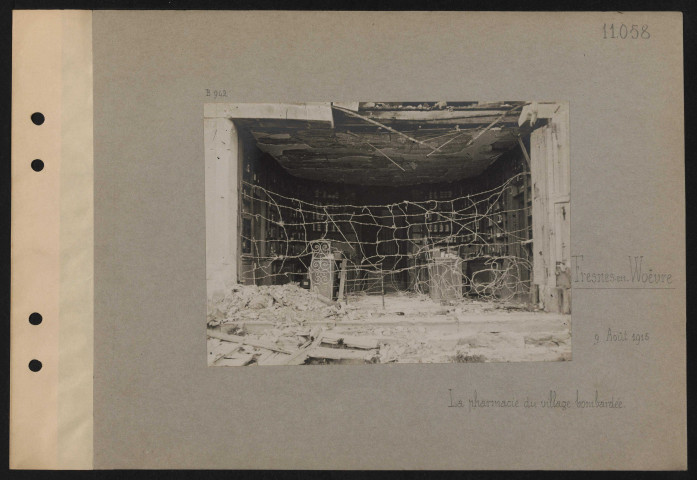 Fresnes-en-Woëvre. La pharmacie du village bombardée