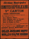 Élections Municipales Comités républicains 5me canton : Programme