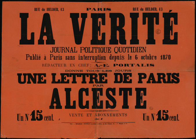 La Vérité : journal politique quotidien publié à Paris sans interruption…