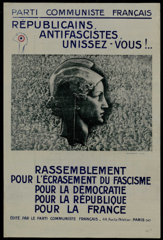 Républicains, antifascistes, unissez-vous ! : rassemblement pour l'écrasement du fascisme