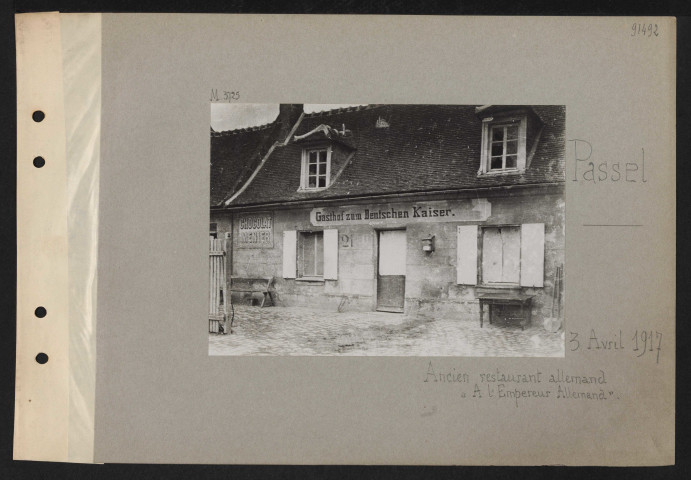 Passel. Ancien restaurant allemand "À l'empereur allemand"