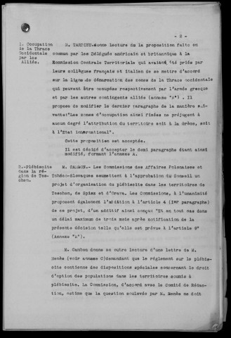 Réunion du lundi 22 septembre 1919 à 11h. Sous-Titre : Conférences de la paix