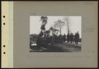 Linde. Pont sur les marais, et détachement de soldats belges