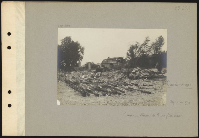 Courdemanges. Ruines du château de monsieur Levylier, maire