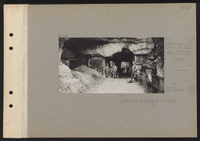 Berneuil-sur-Aisne (près). Carrière aménagée : l'entrée