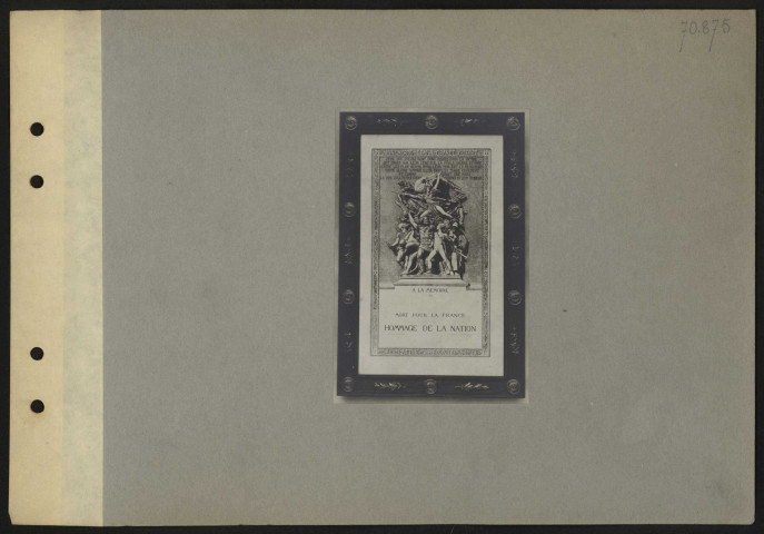 [A la mémoire de… Mort pour la France… Hommage de la nation]