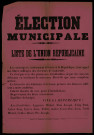 Elections Municipale : Liste de l'Union républicaine