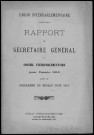 Union interparlementaire. Rapport du secrétaire général au conseil interparlementaie pour l'année 1913