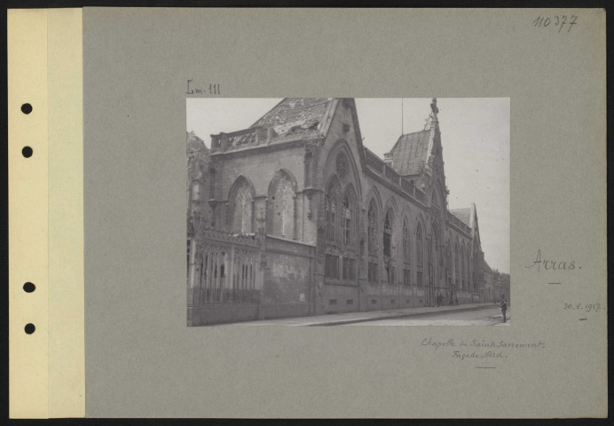 Arras. Chapelle du Saint-Sacrement. Façade nord